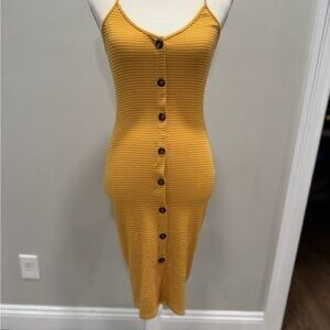 Windsor Mustard Striped Midi Dress